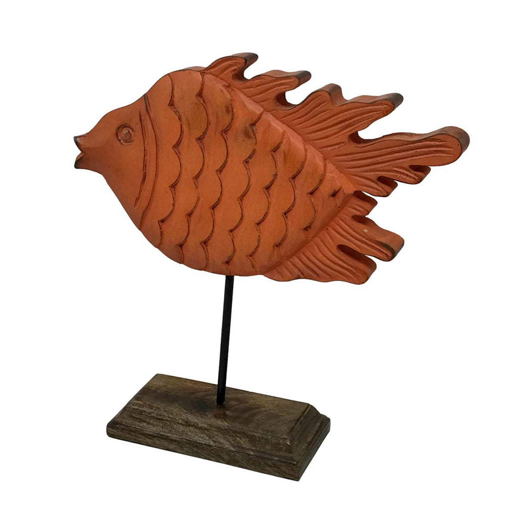 Orange Sunfish Carved Fish