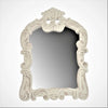 Whitewashed Mango Carved Vanity Mirror
