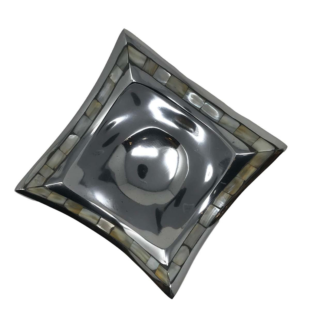 Flared Pearly Aluminum Serving Tray