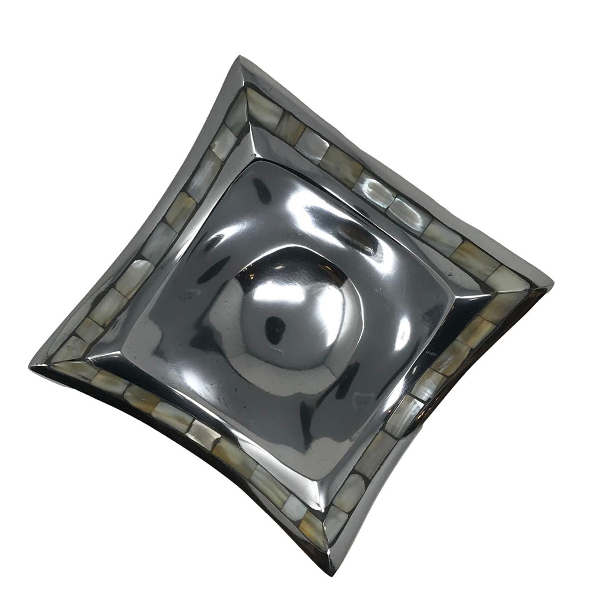 Flared Pearly Aluminum Serving Tray