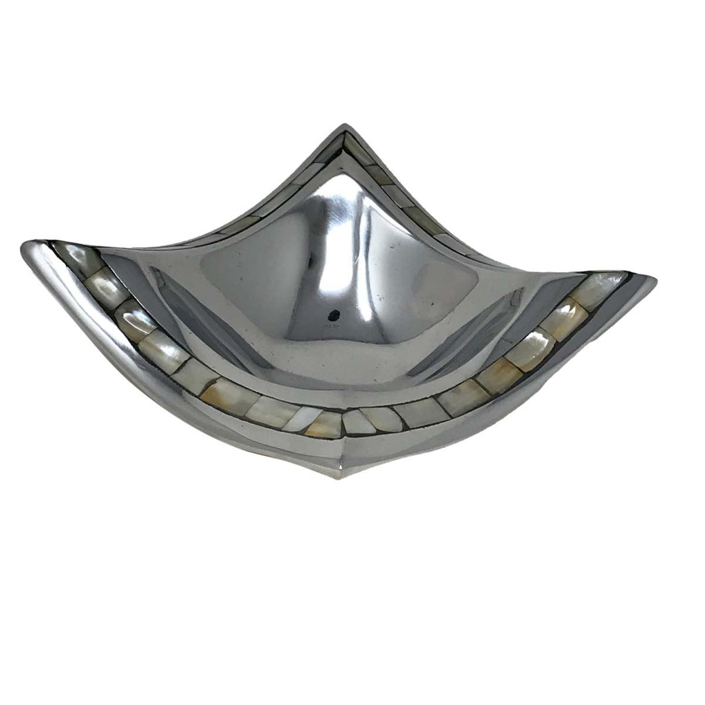Flared Pearly Aluminum Serving Tray