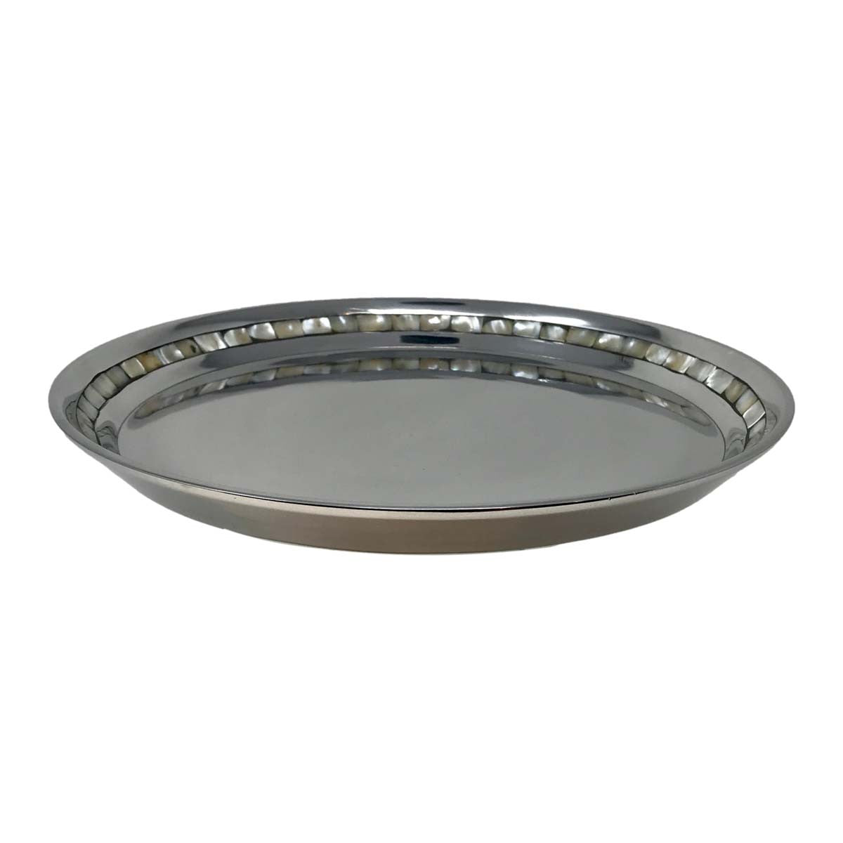 Pearly Aluminum Round Serving Tray