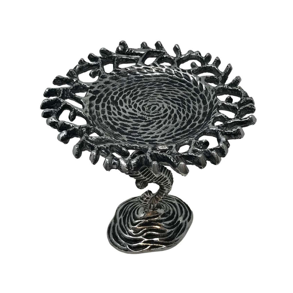 Swimming Seahorse Pedestal Dish - Small