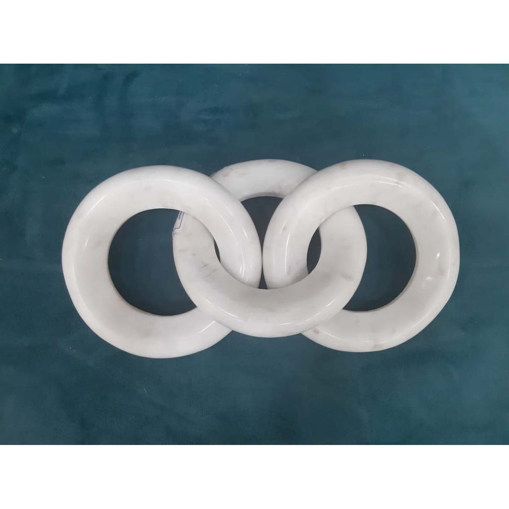 Marble Round Chain Trio - White