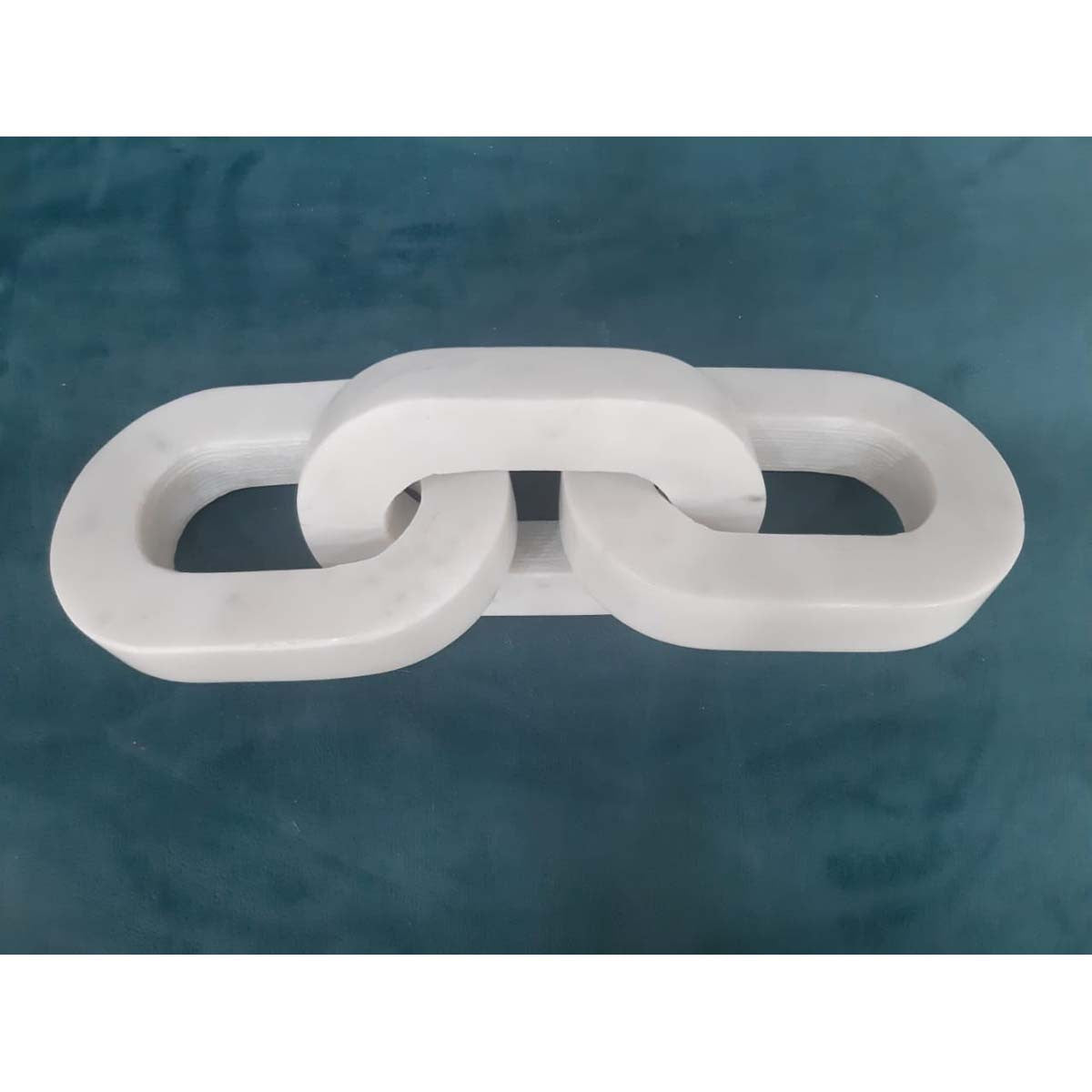 Marble Oval Cornered Chain Trio - White