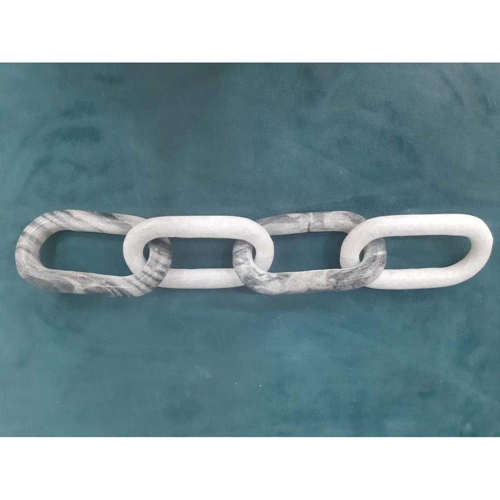 White & Gray Marble Oval Chains