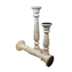 Wooden Pillar Candle Holders  - Set of 3