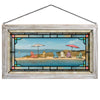 Summer Colors Stained Glass Art with White Frame