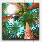 Palm Canopy Personalized Stretched Canvas Art - Small