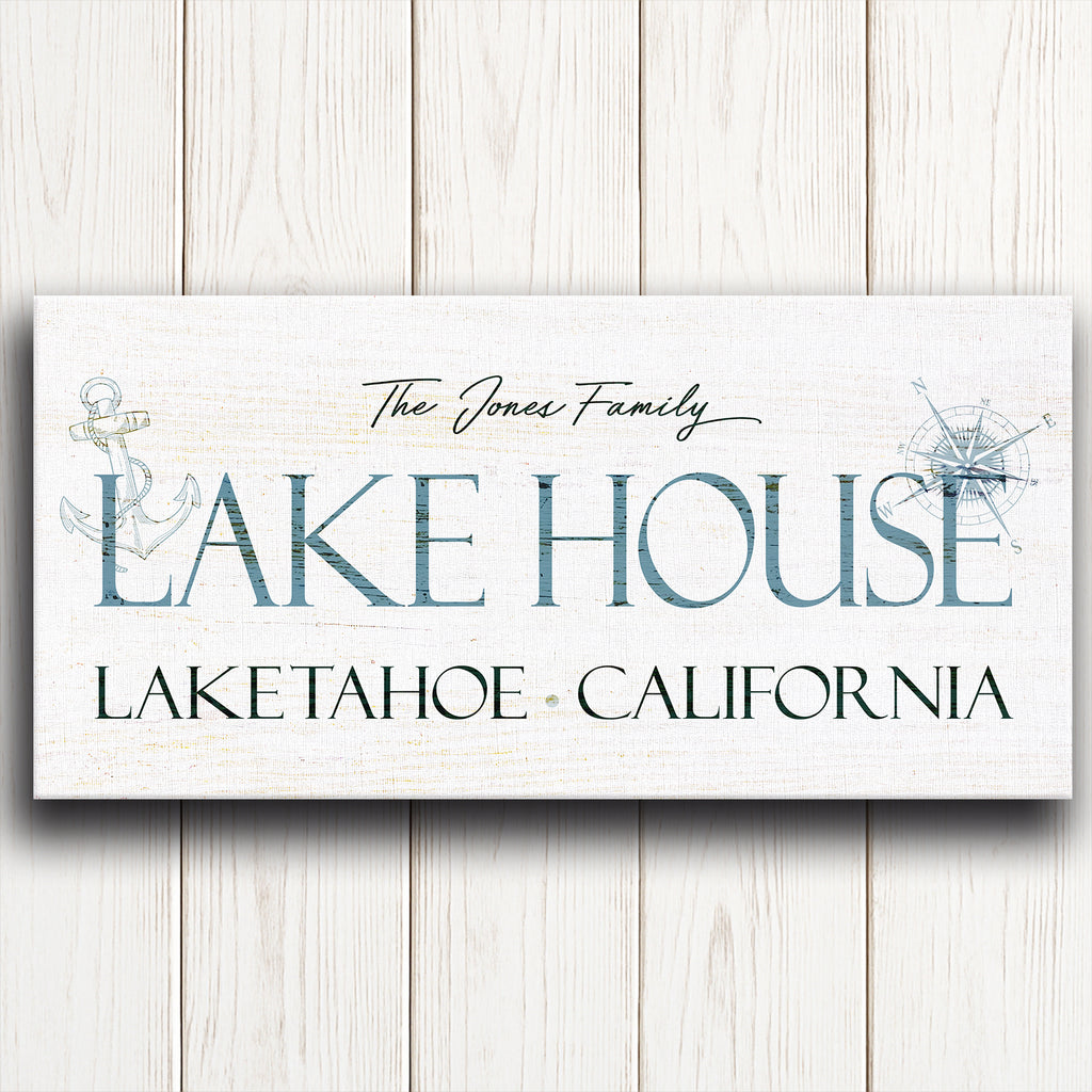 Family Lake House Personalized Wall Art