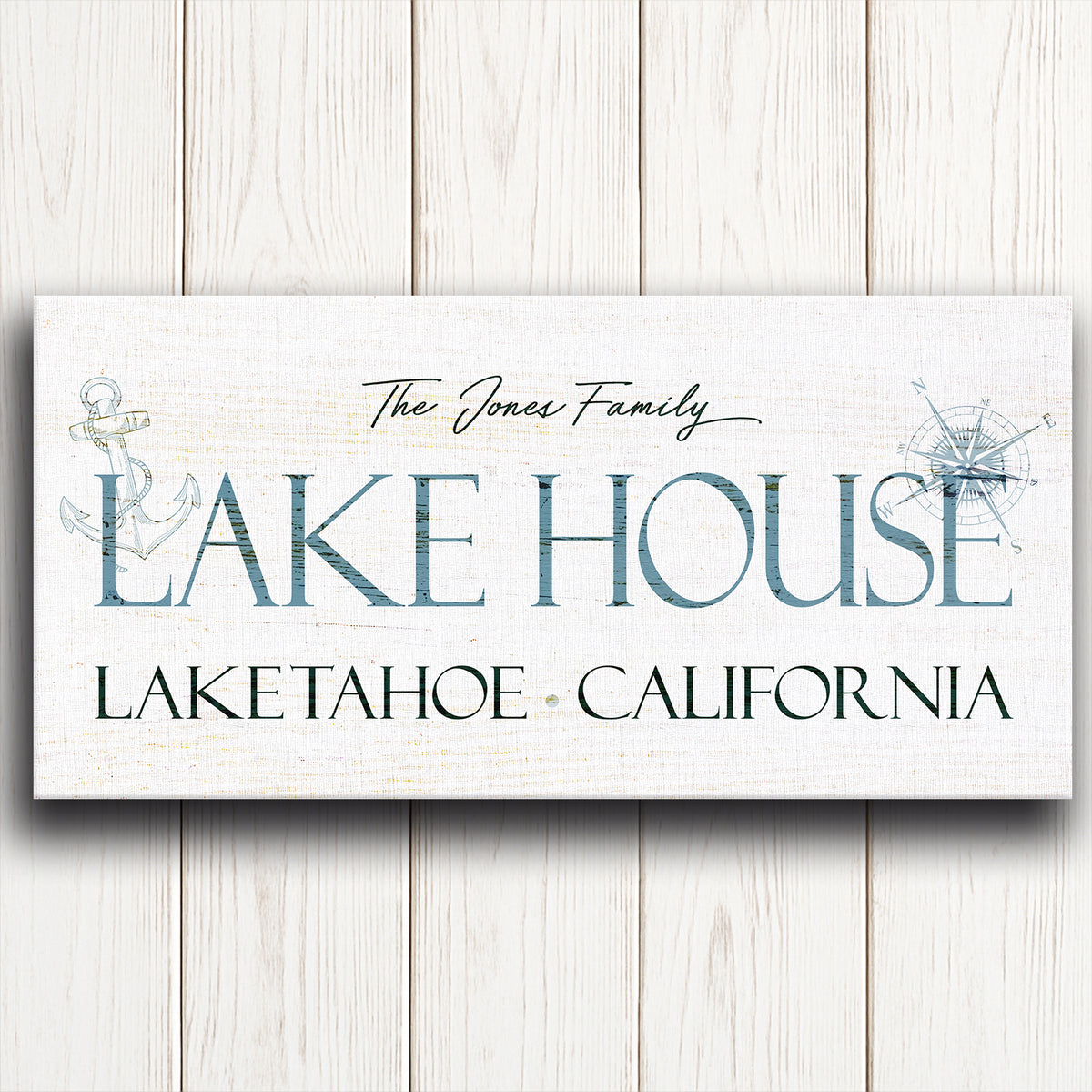 Family Lake House Personalized Wall Art