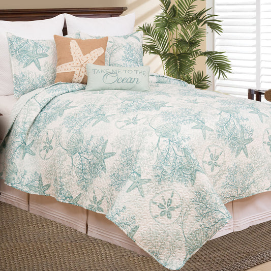 Ivory Sea Garden Quilt Bedding Collection