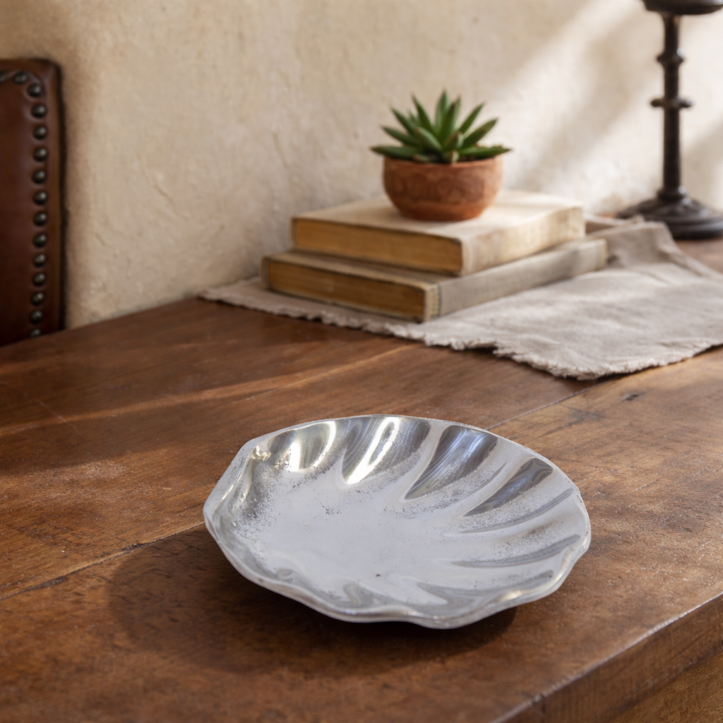 Baroque Pewter Shell Tray III