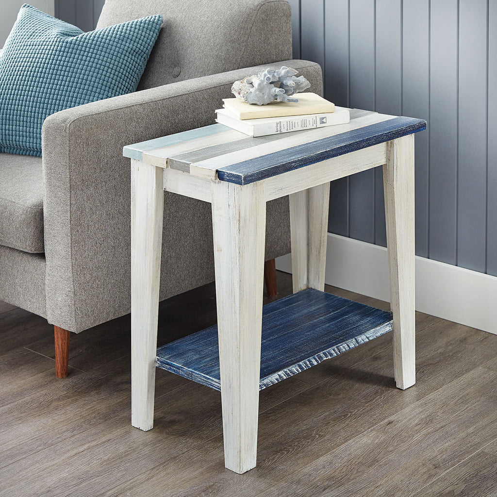 Abalone Stripe Rectangle End Table
