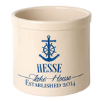Anchor Lake House Personalized Crock - Dark Blue