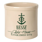 Anchor Lake House Personalized Crock - Green