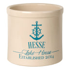 Anchor Lake House Personalized Crock - Sea Blue