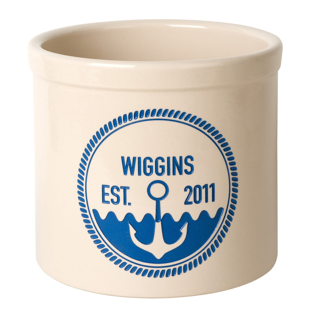 Anchor Personalized Established Crock - Dark Blue