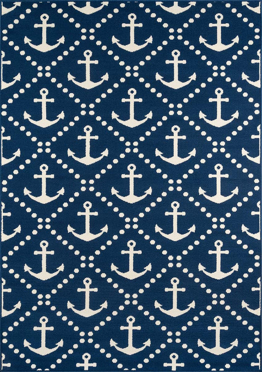 Anchors Away Navy Indoor/Outdoor Rug Collection