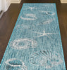 Antigua Shells Aqua Indoor/Outdoor Rug - 2 x 8