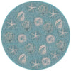 Antigua Shells Aqua Indoor/Outdoor Rug - 8 Ft. Round - OUT OF STOCK UNTIL 11/03/2026