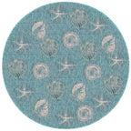 Antigua Shells Aqua Indoor/Outdoor Rug - 8 Ft. Round - OUT OF STOCK UNTIL 11/03/2026