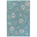 Antigua Shells Aqua Indoor/Outdoor Rug - 8 x 10