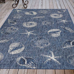 Antigua Shells Navy Indoor/Outdoor Rug - 7 x 9