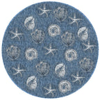 Antigua Shells Navy Indoor/Outdoor Rug - 8 Ft. Round - OUT OF STOCK UNTIL 10/20/2026