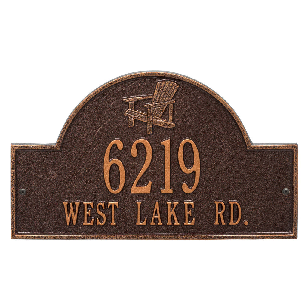 Antique Copper Personalized Adirondack Arch Plaque