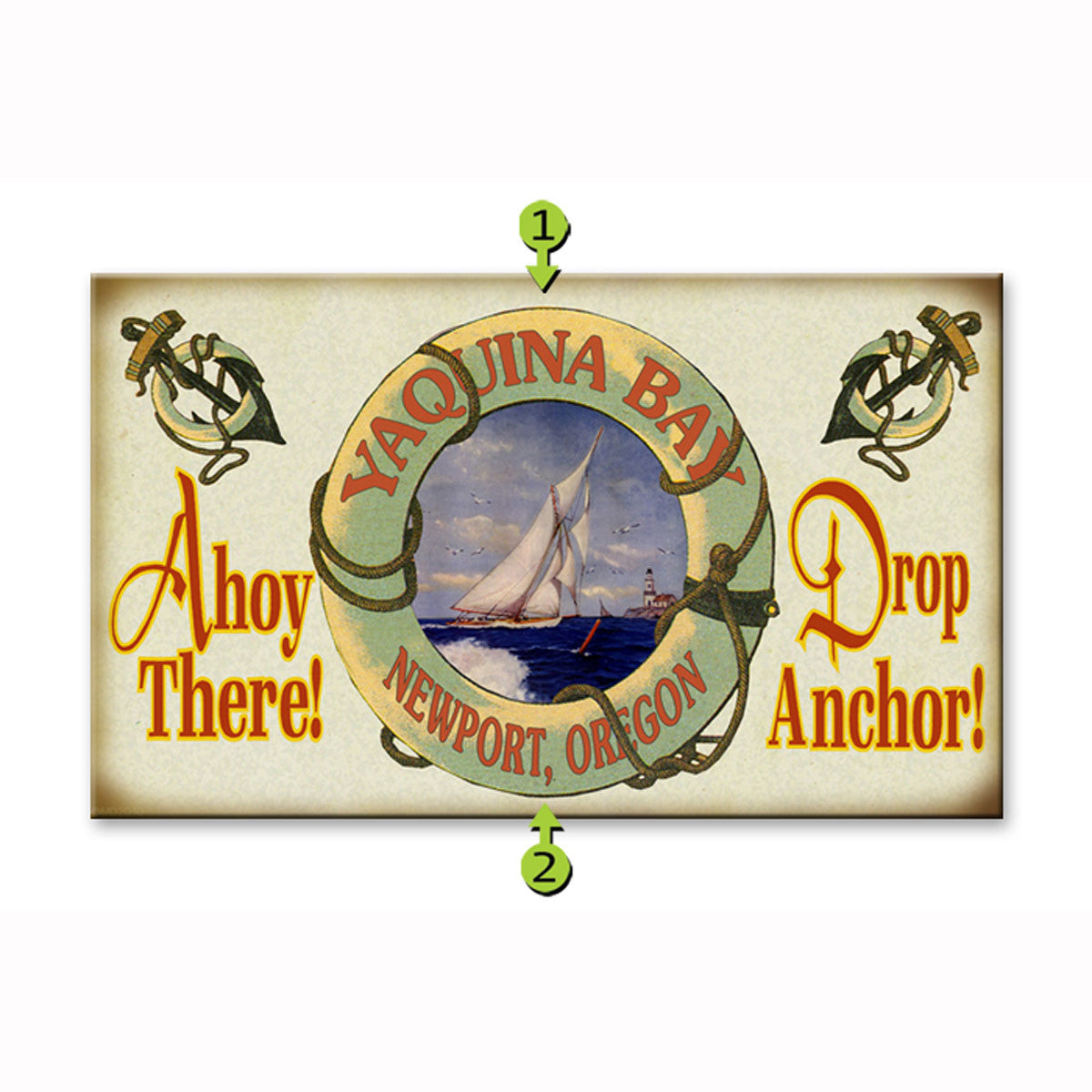 Ahoy There Drop Anchor Sailboat Personalized Sign - 23 x 39