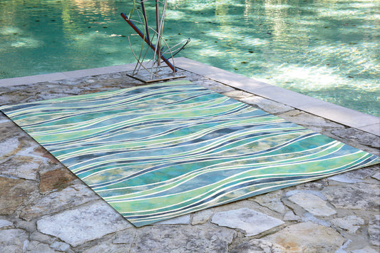 Coastal Waves Rug - 8 x 10 - OUT OF STOCK UNTIL 08/19/2026