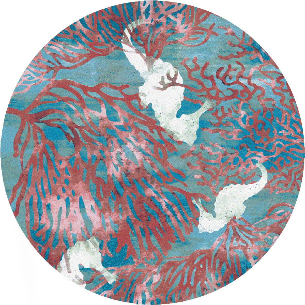 Coral Seahorse Rug - 8 Ft. Round