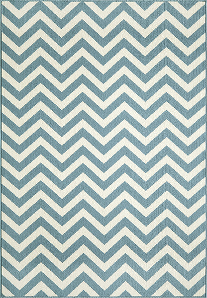 Baja Chevron Blue Rug - 7 x 10