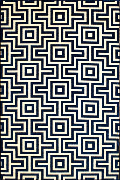 Baja Navy Fret Rug - 9 x 13
