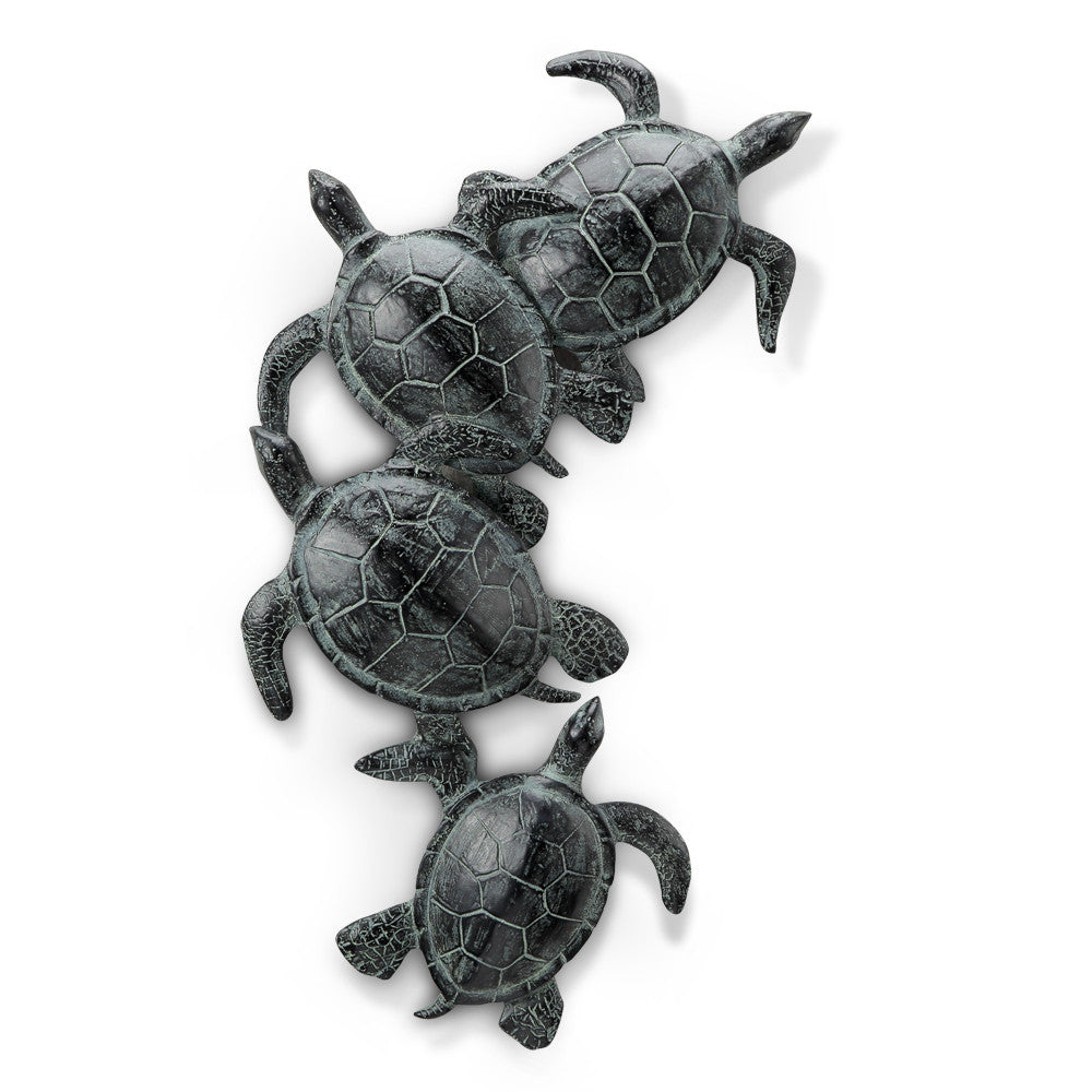 Four Swimming Turtles Aluminum Wall Art - OUT OF STOCK UNTIL 08/25/2026