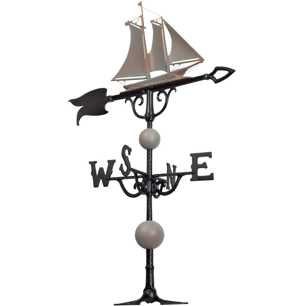 Verdigris Yacht Weathervane - 46 Inch