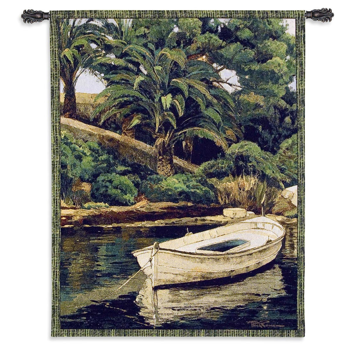 Barca y Palmeras Wall Tapestry