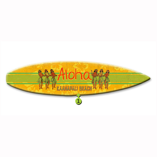 Aloha Surfboard Wood Personalized Sign - 12 x 44