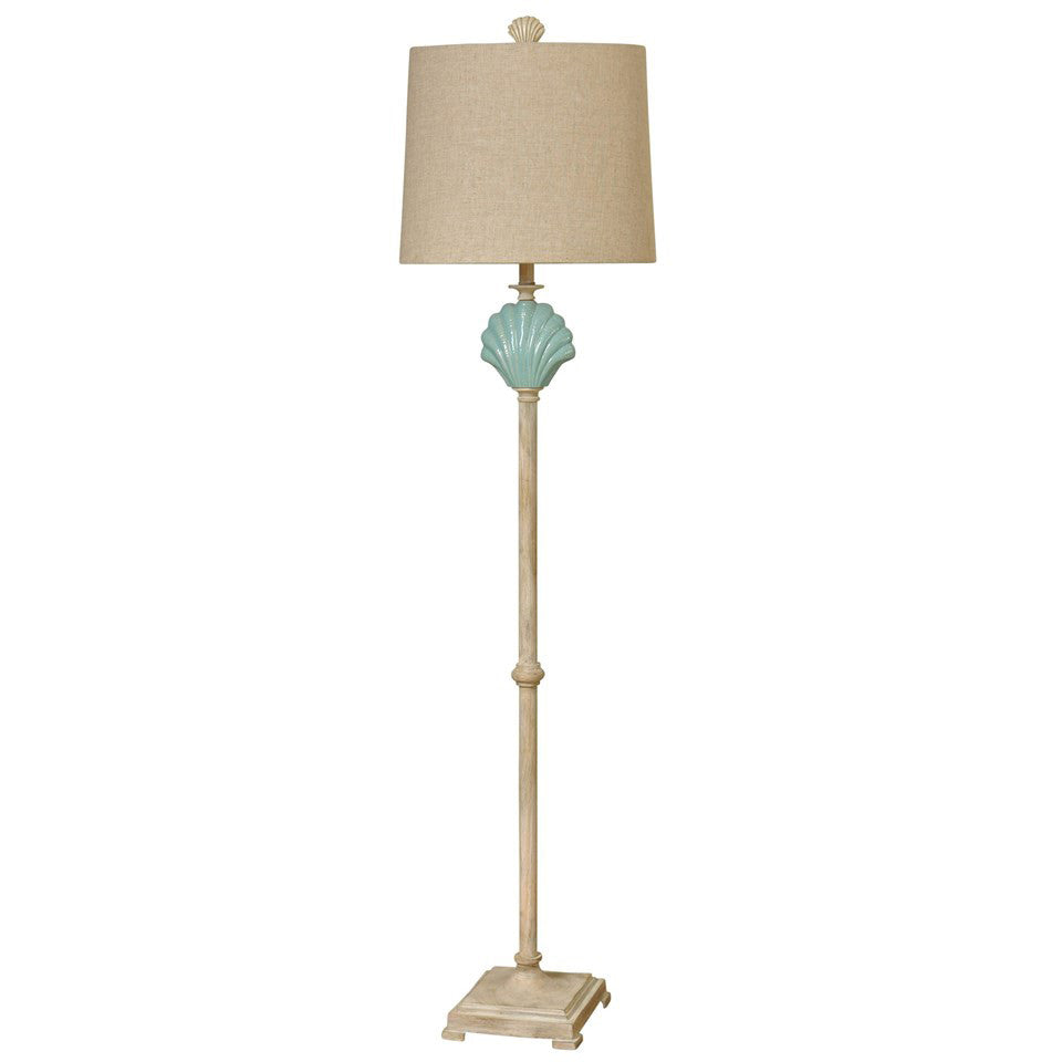 Ceramic Blue Clamshell Floor Lamp | Bella Coastal Decor