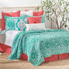Serendipity Aqua Quilt Bed Set - Full/Queen