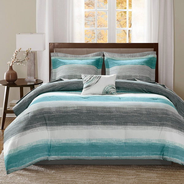 Azul Waves 9 Piece Bed Set - Queen