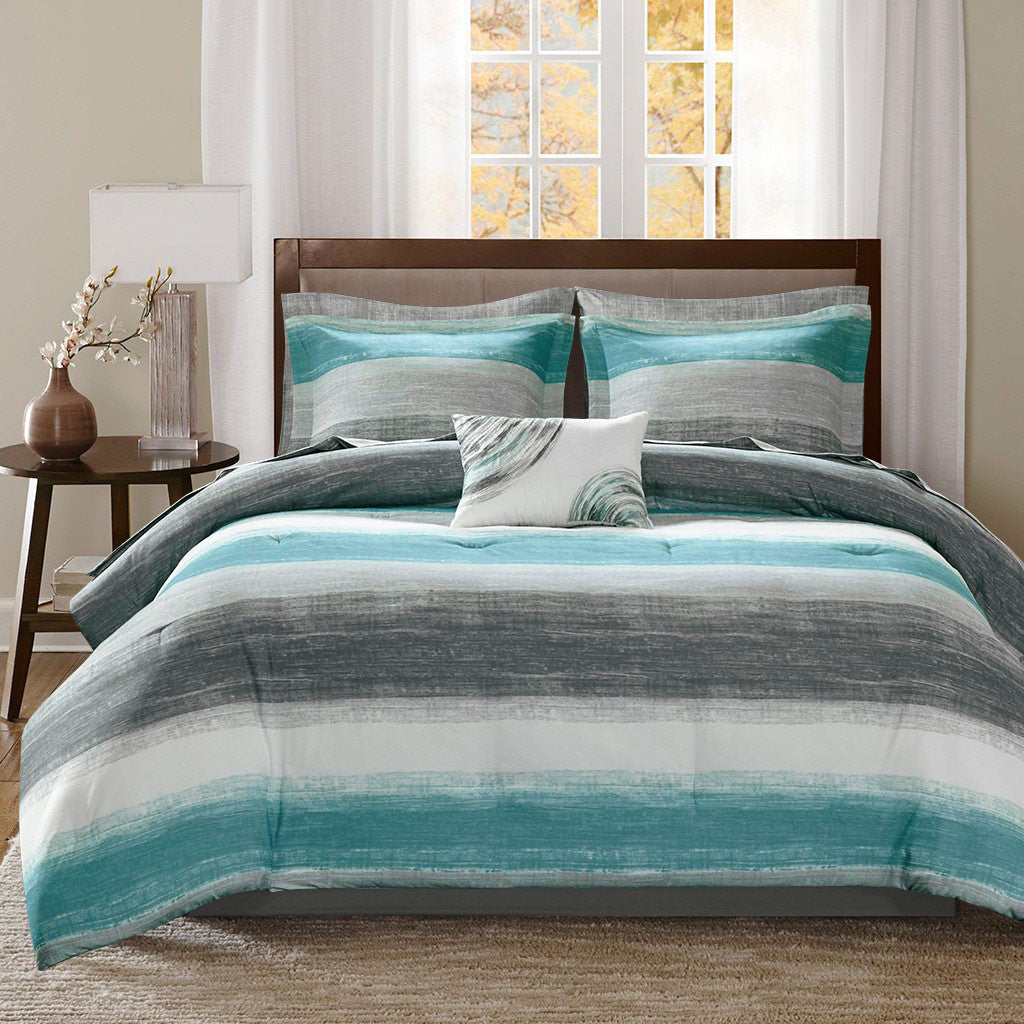 Azul Waves 9 Piece Bed Set - Queen