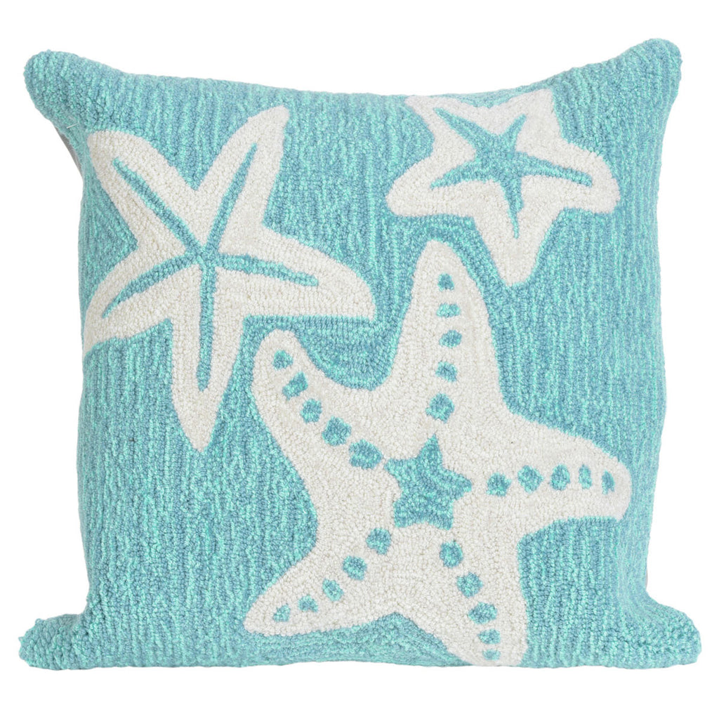 Starfish Sea Blue Indoor/Outdoor Pillow - OVERSTOCK