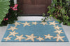 Carolina Starfish Aqua Indoor/Outdoor Rug - 2 x 3