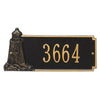 Lighthouse House Number Plaque - Black & Gold
