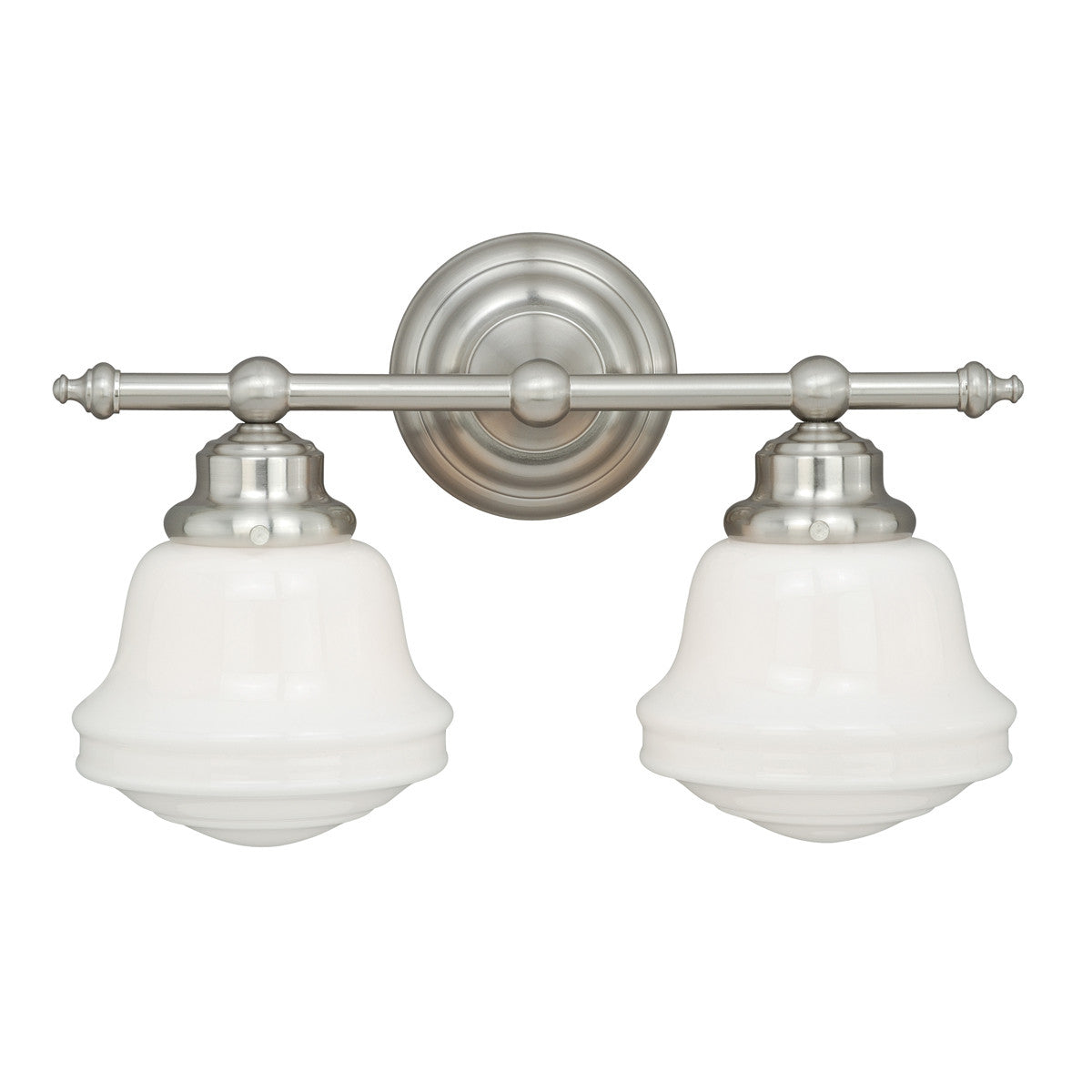 Plantation 2 Light Vanity Lamp - Satin Nickel