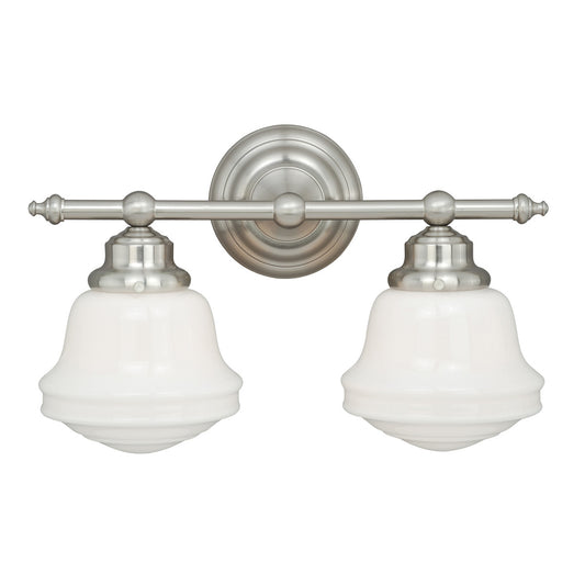 Plantation 2 Light Vanity Lamp - Satin Nickel