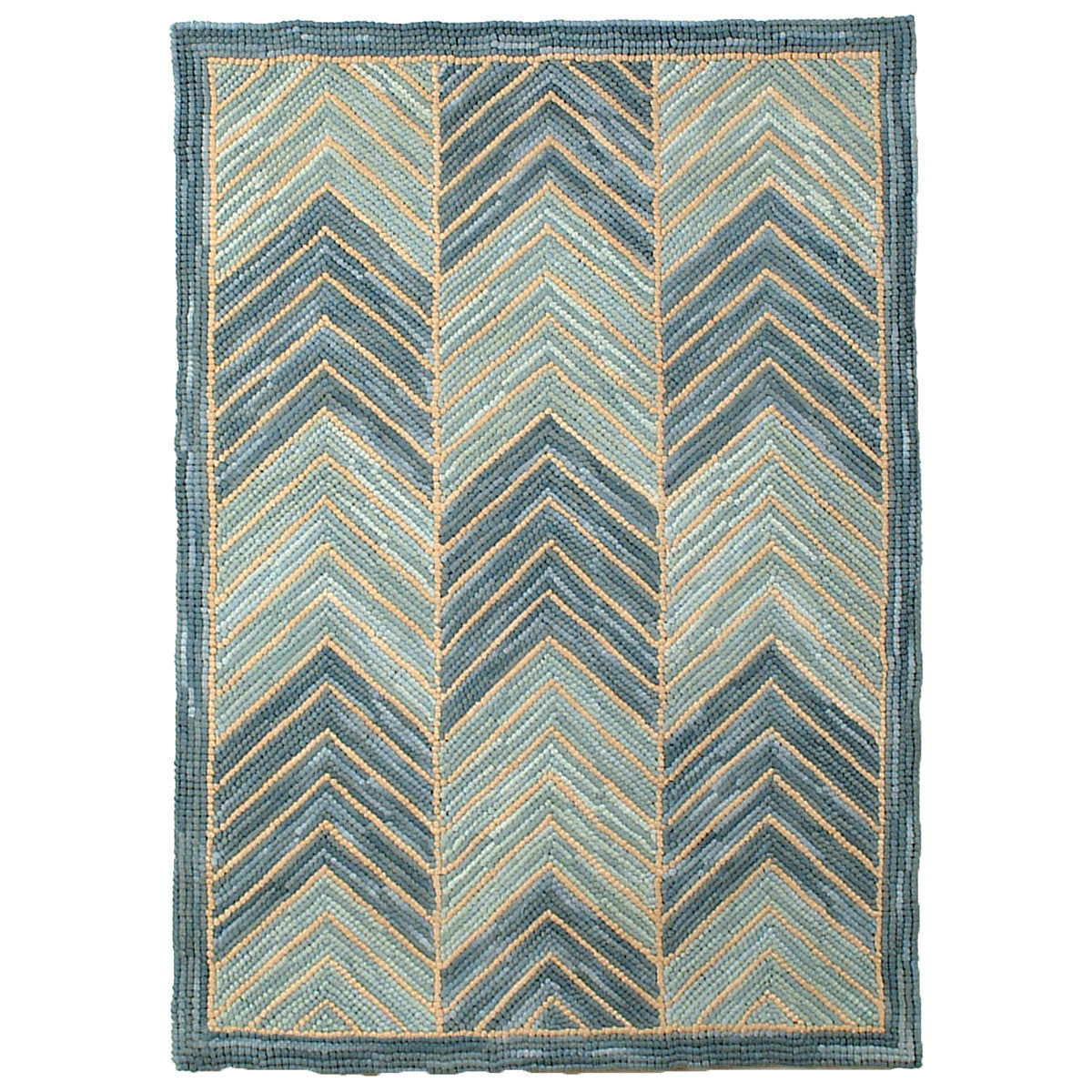 Camp Blue Chevron Rug - 3 x 5
