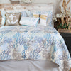Seascape Coral Quilt Bed Set - King